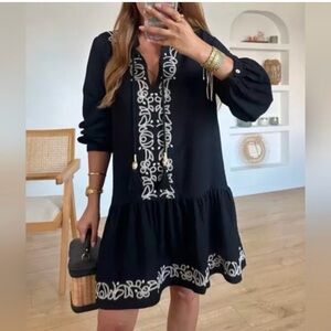 Zara embroidered dress